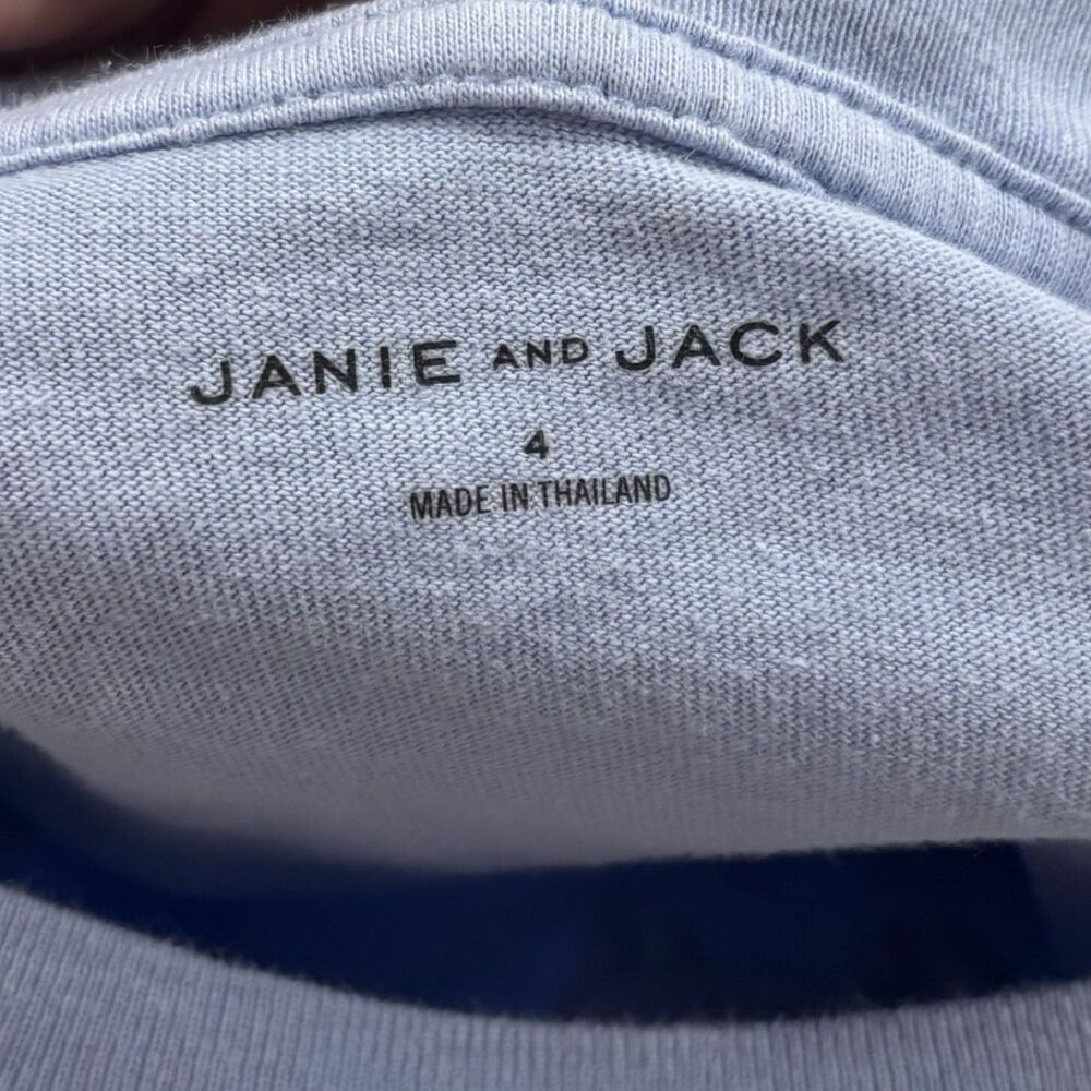 Janie and Jack Boys Hot Dog Dachshund Tee Size 4 Blue Patriotic 4th of July - Picture 3 of 6